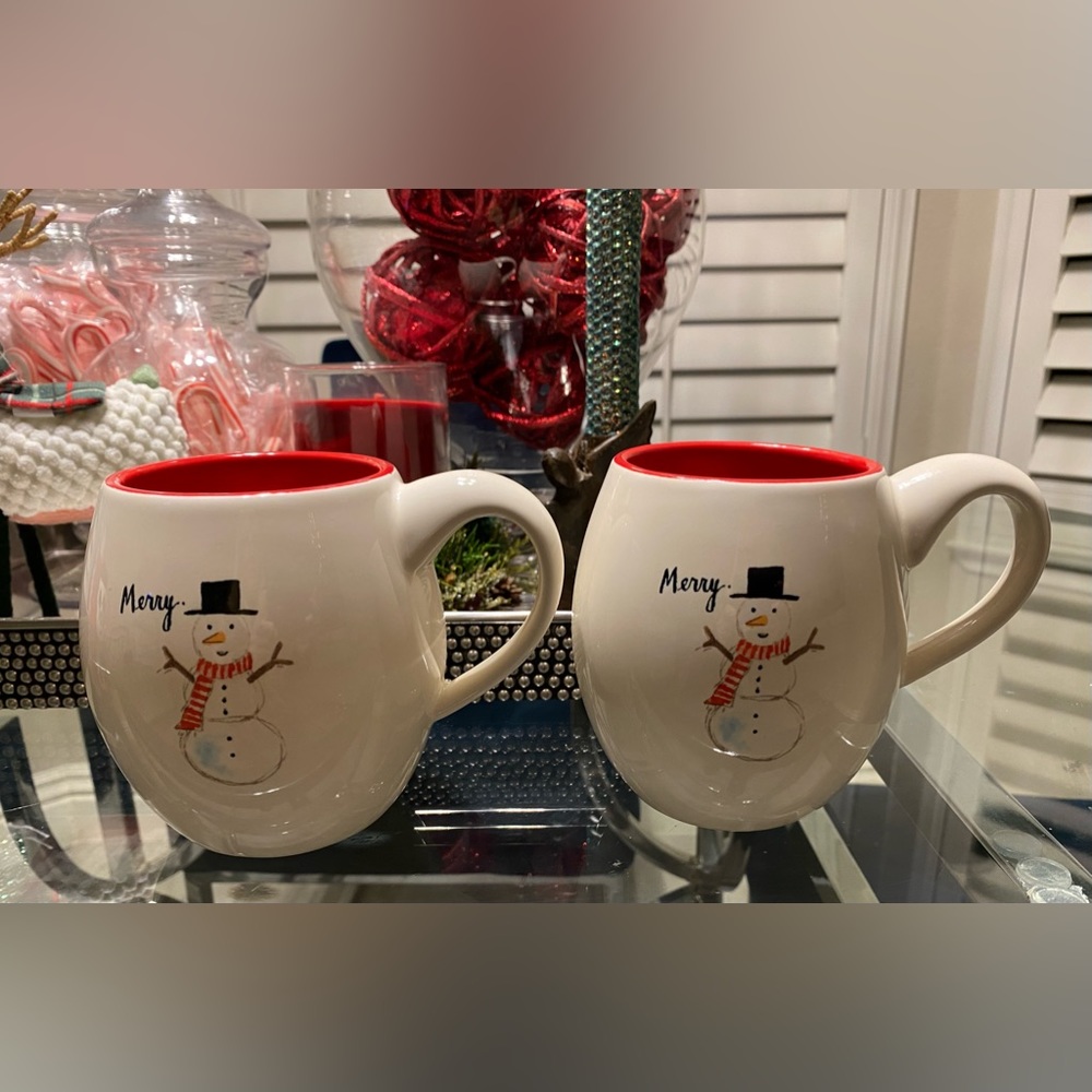 Rae Dunn double sided  Merry mug with snowman